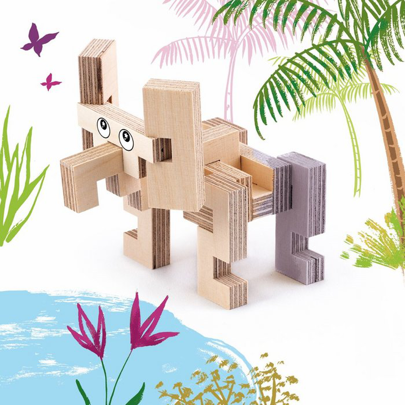 Wooden construction set - elephant, , medium image number null