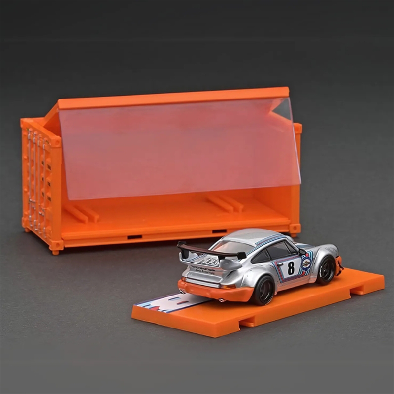 Tarmac 1/64 porsche rwb 964 ichiban boshi, silver/orange, , medium image number null