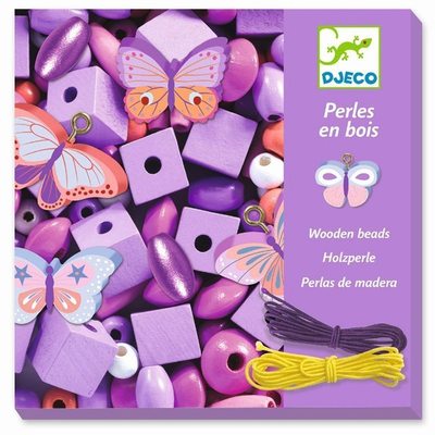 Wooden beads - butterflies