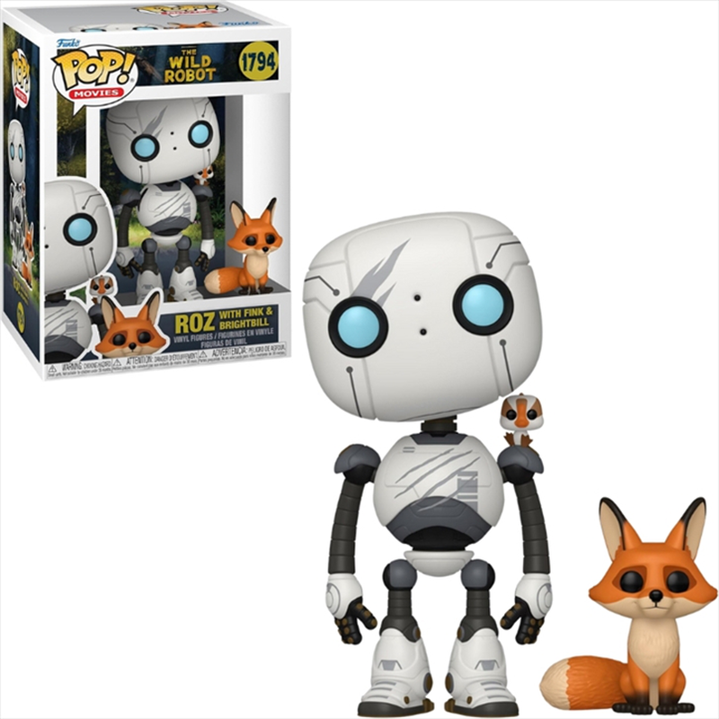 Funko pop!  buddy movies: the wild robot - roz with brightbill  fink #1794 vinyl figures, , medium-null