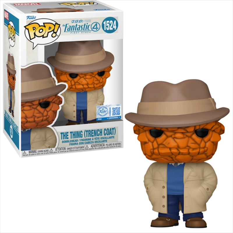 Funko pop! Marvel: fantastic four - the thing trench coat special edition #1524 bobble-head vinyl fi, , medium-null