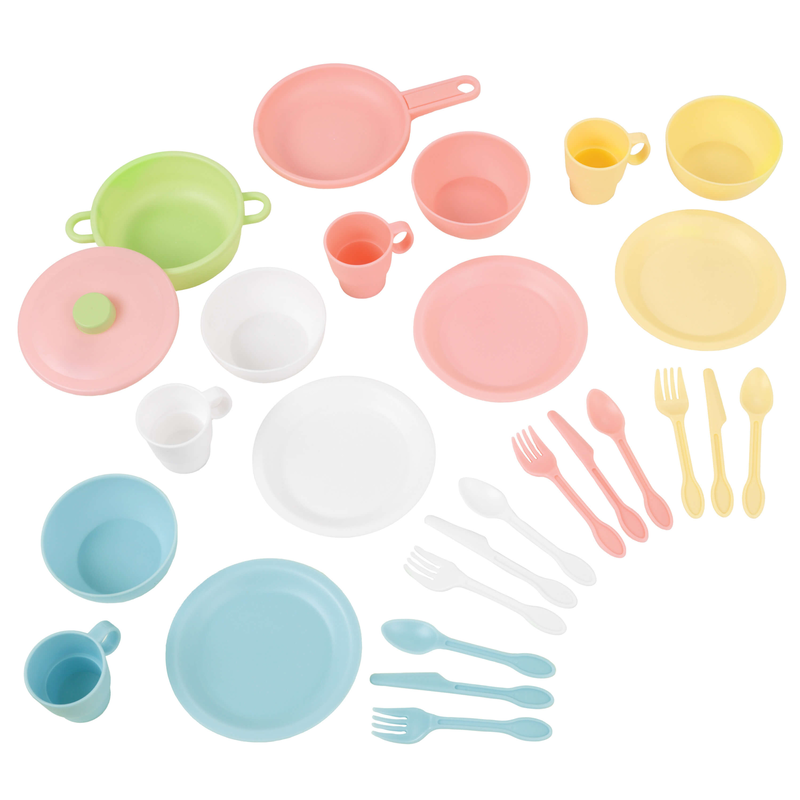 Kidkraft 27pcs coockware set - pastel 63027, , medium-null