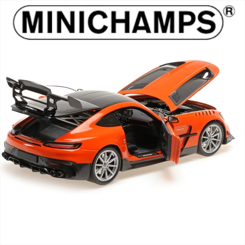 Minichamps 1/18 2021 mercedes-amg gt black series, orange with silver wheels, , medium-null
