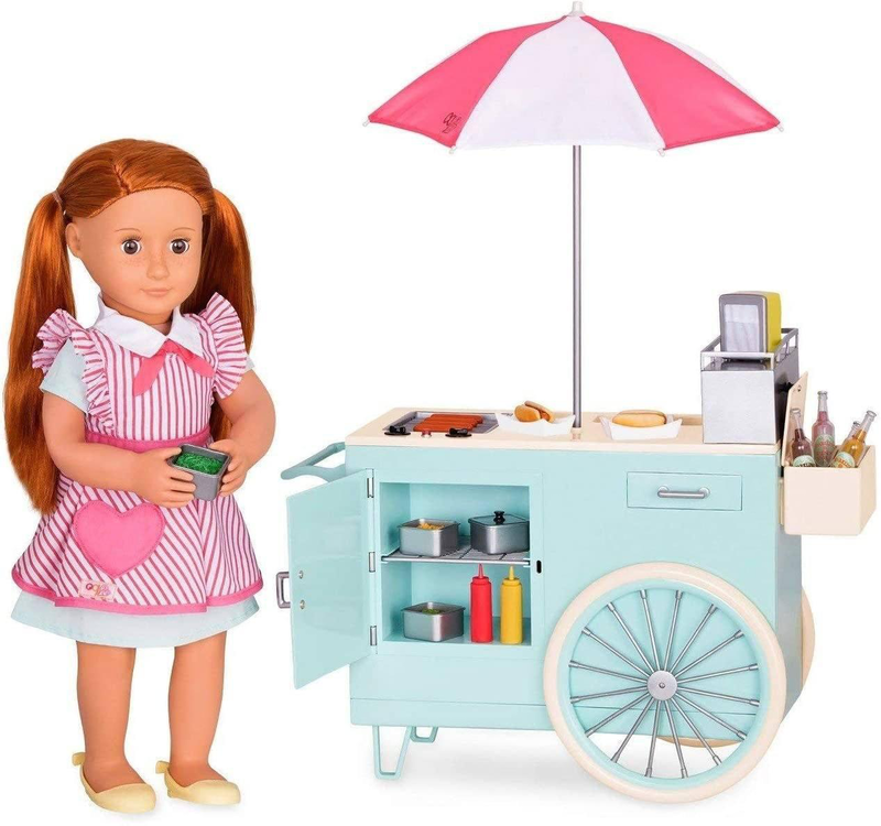 Our Generation retro hot dog cart and accessories, , medium-null