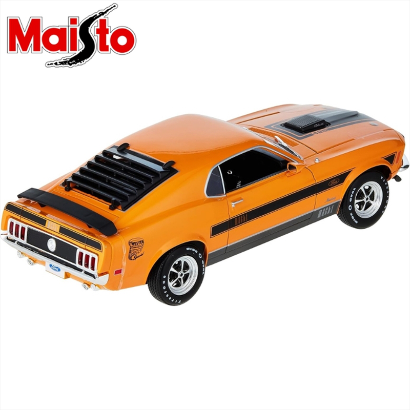 Maisto 1/18 1970 ford mustang mach 1, orange/black, , medium-null