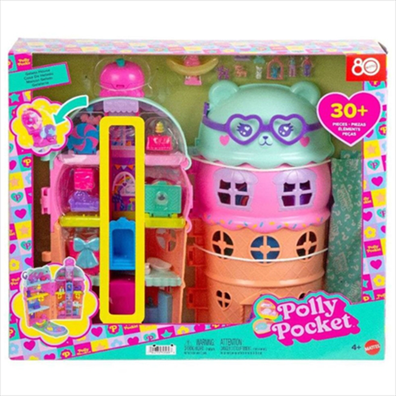 Polly pocket mini - gelato house playset jft91, , medium-null