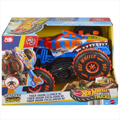 Hot wheels monster trucks remote controlled vehicle 1:15 tiger shark climber jfr39, , medium