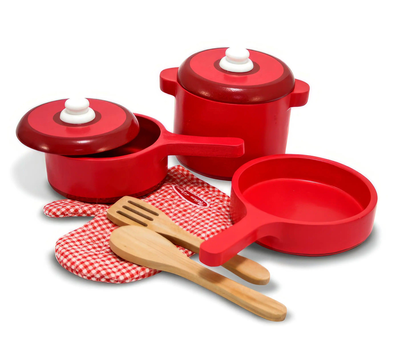 Melissa & doug 12610 play kitchen accessory set - pot & pans, , medium