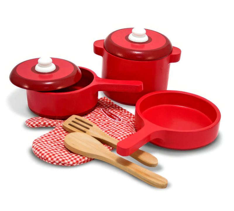 Melissa & doug 12610 play kitchen accessory set - pot & pans, , medium-null