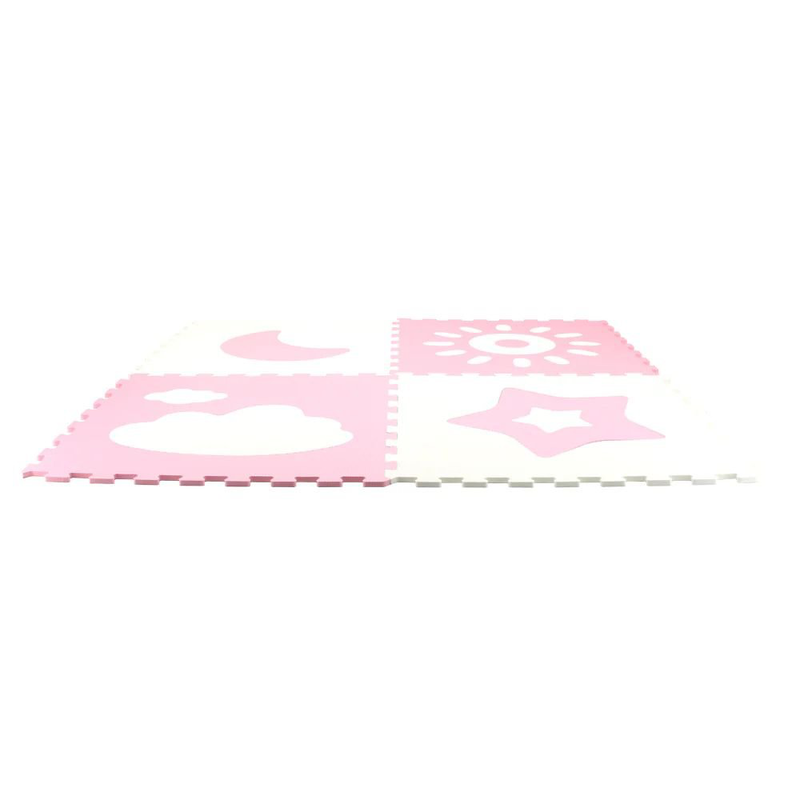 Product image: Sunta κλασσικό χαλάκι παζλ 4 τεμαχίων 60x60x1cm λευκό/ροζ, , medium-null