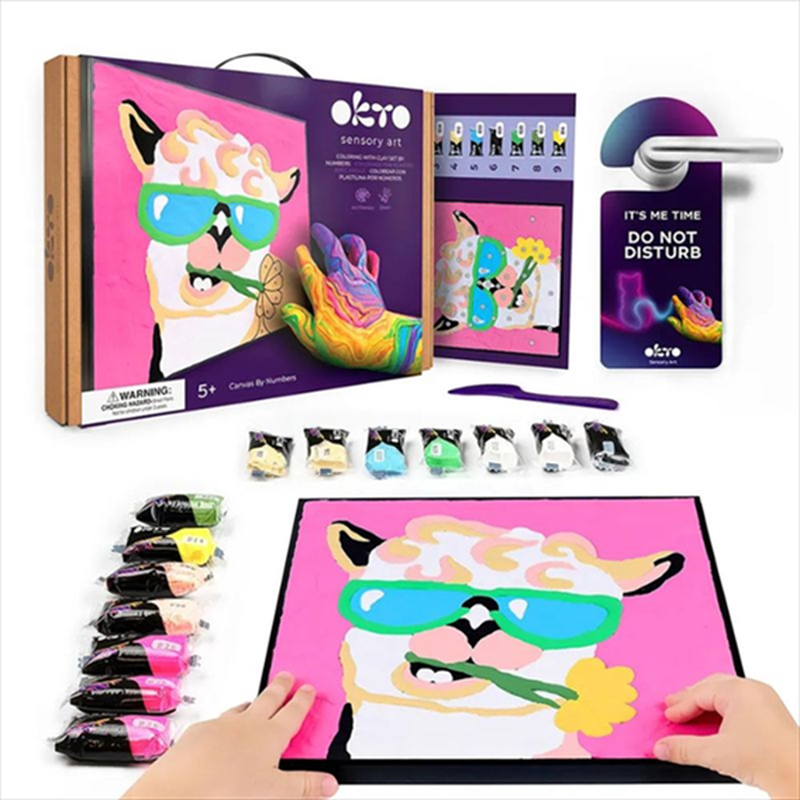 Okto coloring with clay set by numbers lama 20030, , medium-null