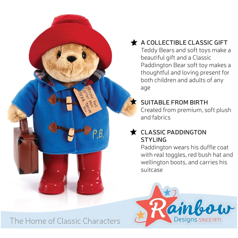 Paddington bear with boots and case 34cm, , medium image number null