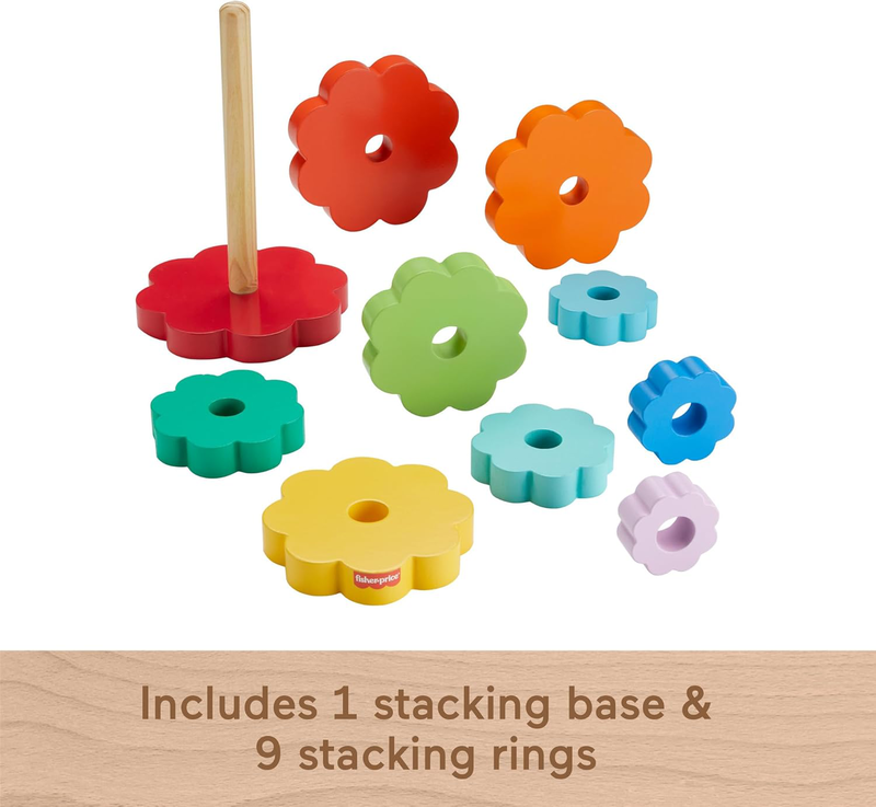 Fisher-price wooden ring stacker, , medium-null