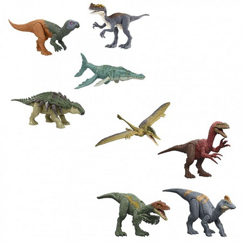 Jurassic world rebirth frenzy pack dinosaur action figure 4y+ jgb72 (1pc random selection), , medium-null