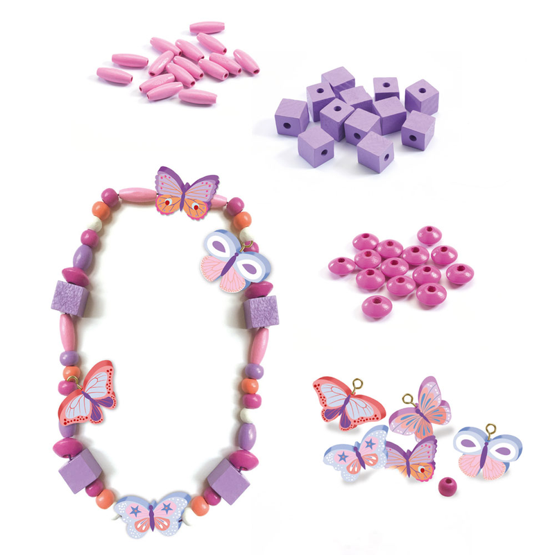 Product image: Djeco for older children - beads and jewellery wooden beads, buterflies, , medium-null