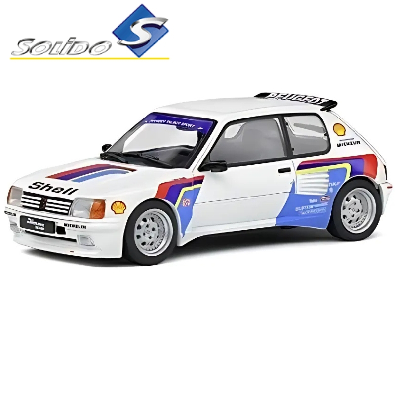 Solido 1/43 1992 peugeot 205 dimma rally tribute, white/blue/red, , medium-null