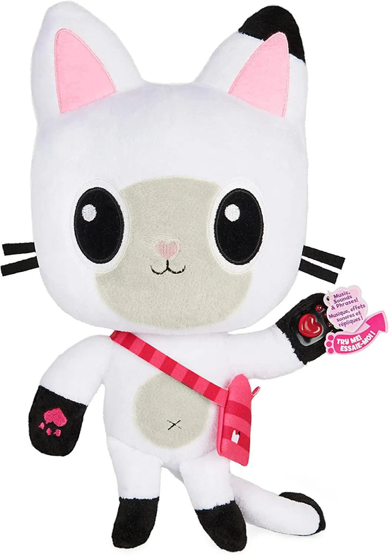 Gabby's dollhouse talking pandy paws 33cm plush, , medium-null