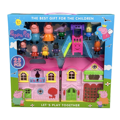 Peppa pig κουκλόσπιτο 25 τεμάχιων παιχνίδι ρόλων με κινητές φιγούρες & αξεσουάρ, , medium
