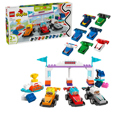 Lego duplo 10445 f1 team race cars & drivers, , medium