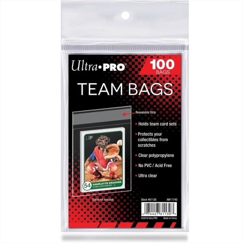 Product image: Ultrapro team bags - resealable sleeves 100 bags, , medium-null