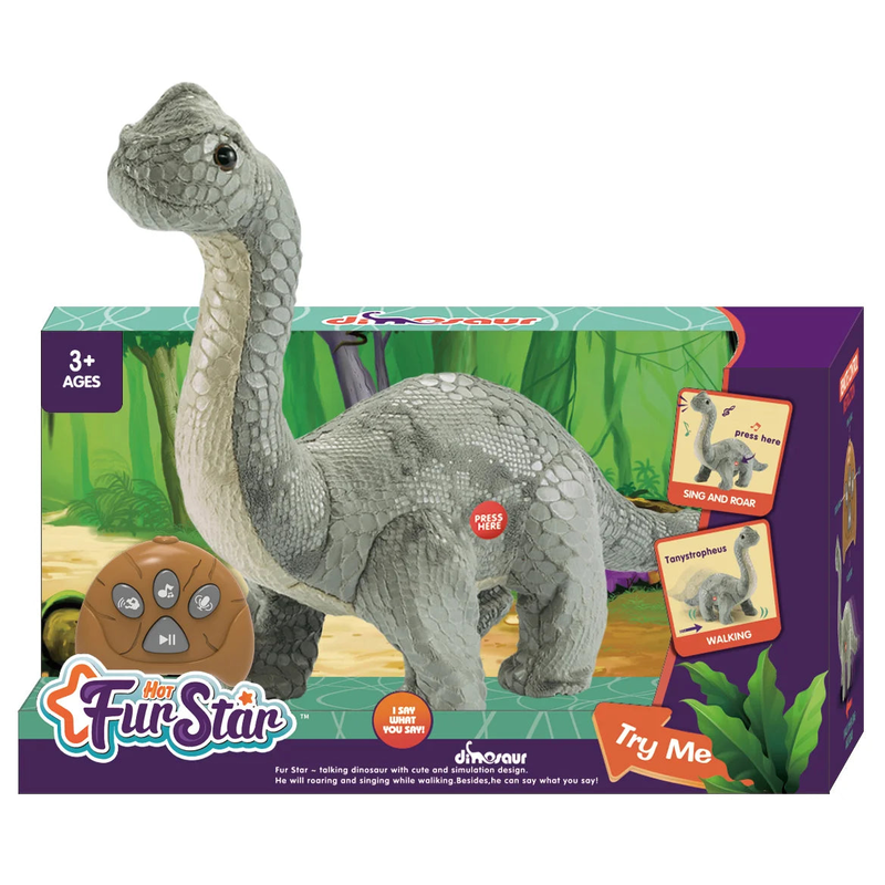 Remote controlled rc plush interactive tanystropheus dinosaur, , medium-null