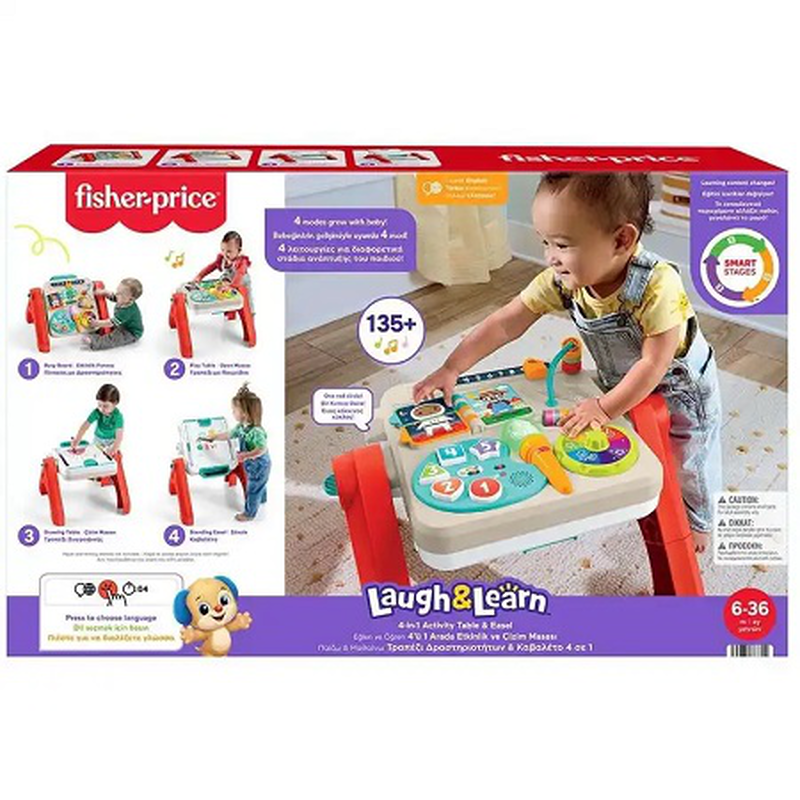 Fisher price laugh & learn 4in1 activity table & easel 6m+ jlm96, , medium-null