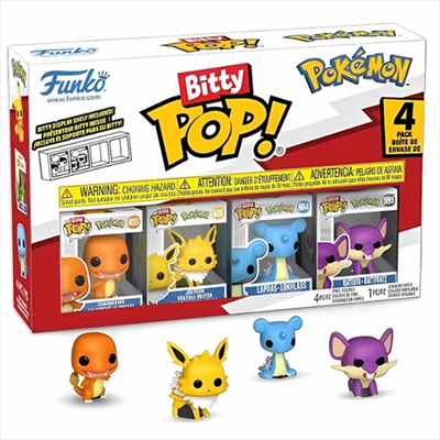Funko bitty pop! 4-pack: pokemon - charmander, jolteon, larpas, rattata vinyl figures,  Funko bitty pop! 4-pack: pokemon - charmander, jolteon, larpas, rattata vinyl figures, , medium