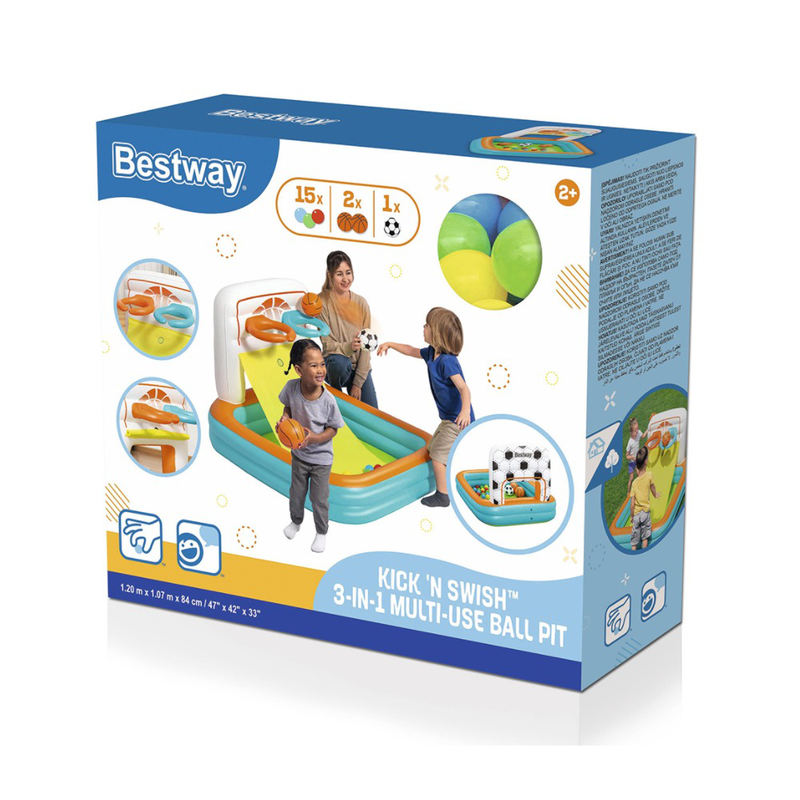 Bestway kick n' swish 3-in-1 multi-use ball pit, , medium-null