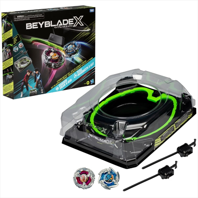 Product image: Beyblade x xtreme battle set  - dagger dran 4-60r - tusk mammoth 3-60t, , medium-null