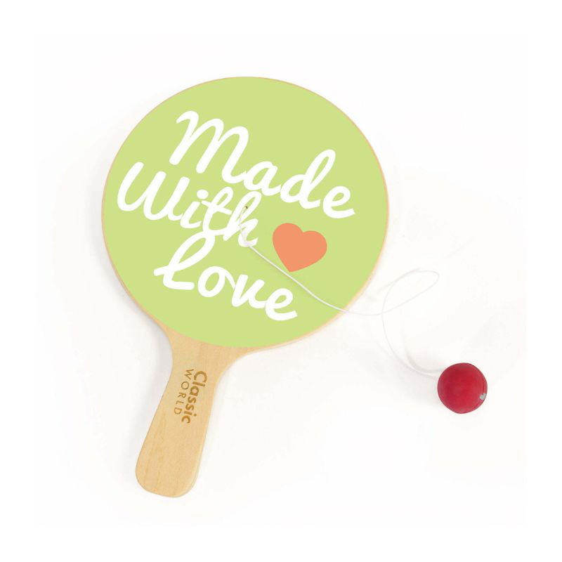 Classic world wooden paddle ball on string, , medium-null