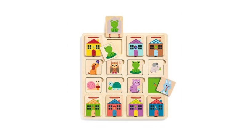 Wooden puzzle animals & their homes "djeco", , medium-null