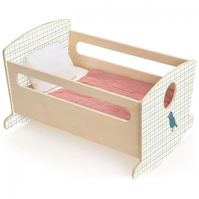 Doll rocking bed blue night, , medium