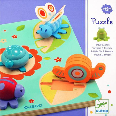 Djeco wooden puzzles turtle and friends