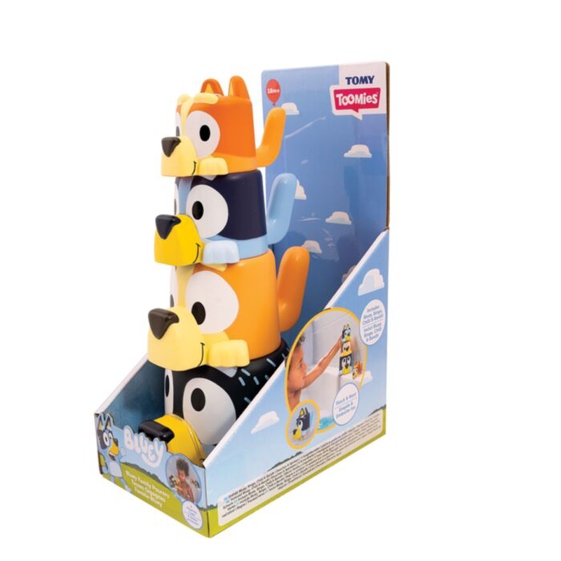 Product image: Tomy toomies toddler bath toy bluey family pourers 18m+, , medium-null