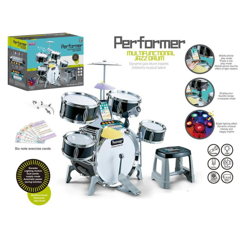 Jazz drum set with light, , medium-null