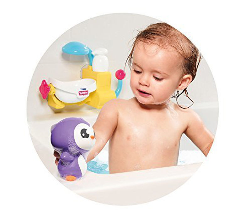 As tomy toomies peryn's shower & scrub penguin bubble bath toy 72610 18m+, , medium image number null