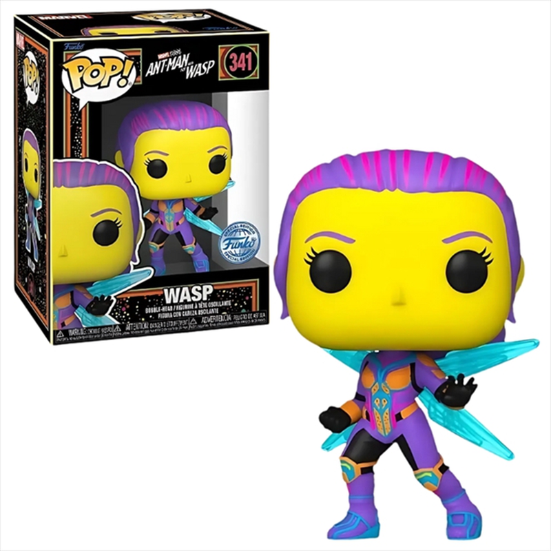 Product image: Funko pop! Marvel: ant-man and the wasp - wasp blacklight special edition #341 bobble-head vinyl fig-null