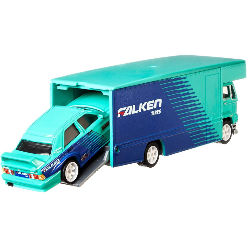 Hotwheels team transport | mercedes-benz 190e & fleet flyer falken #10 | flf56, , medium image number null