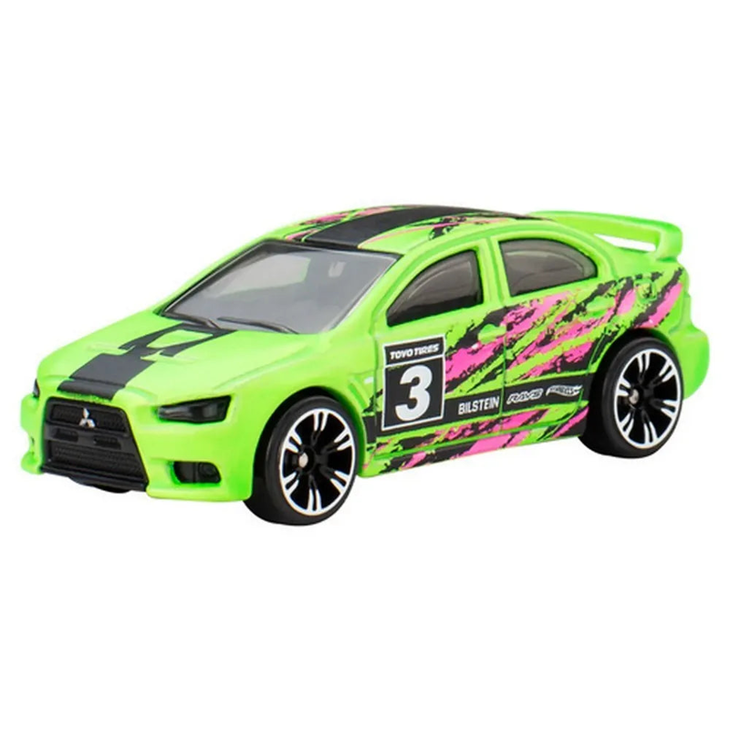 Hot wheels 1:64 2008 lancer evolution silver series neon speeders 3:8 jcb02 hlh72, , medium-null