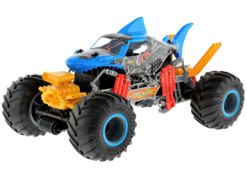 Spraying 'smoking shark' off-road remote controlled rc muscle monster truck, , medium-null