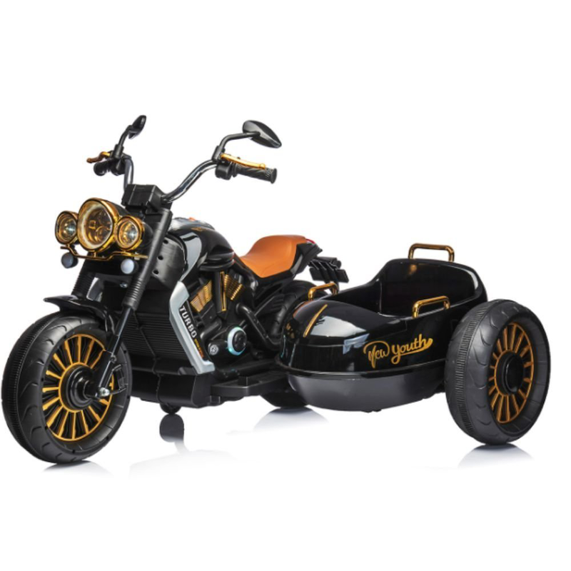 Product image: Παιδική ηλεκτροκίνητη μοτοσυκλέτα τύπου duo tron choper 12v μαύρη, , medium-null