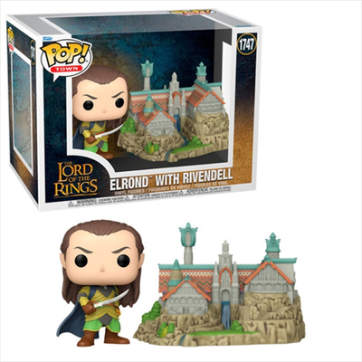 Funko pop! Town: the lord of the rings - elrond with rivendell #1747 vinyl figures