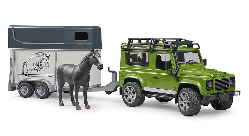 Bruder 02592 landrover def.str.wagon with horse 4y+, , medium-null