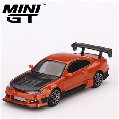 Mini gt 1/64 nissan silvia s15 d-max, metallic orange, , medium