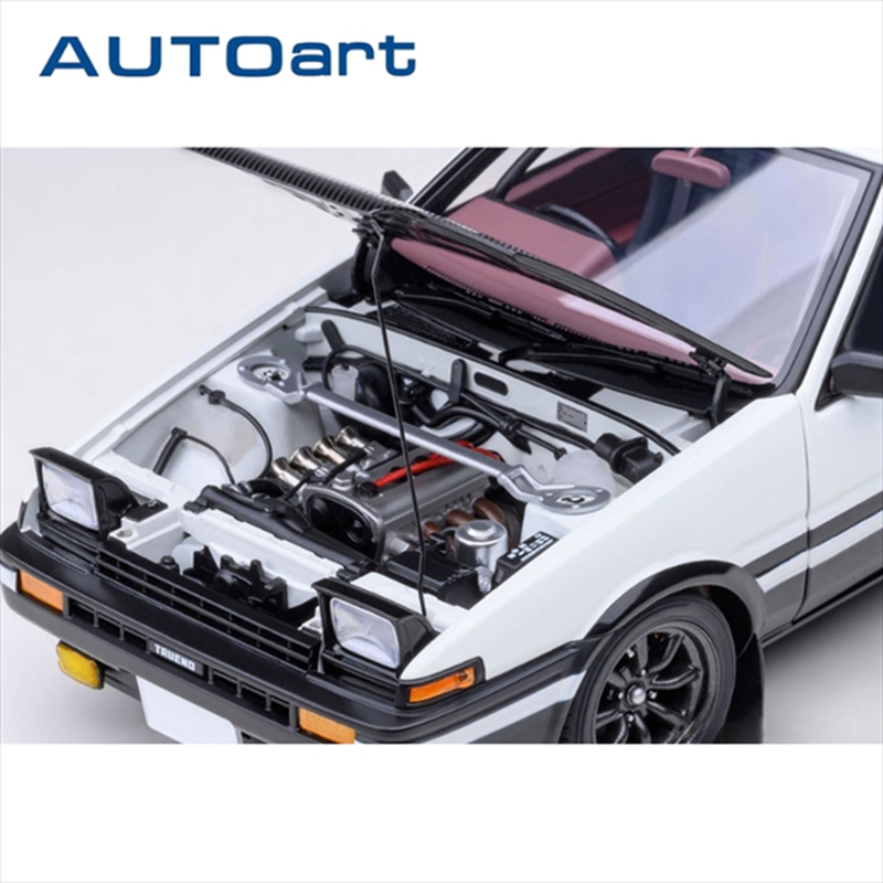 Product image: Autoart 1/18 toyota sprinter trueno ae86 “project d”, white/black, , medium-null