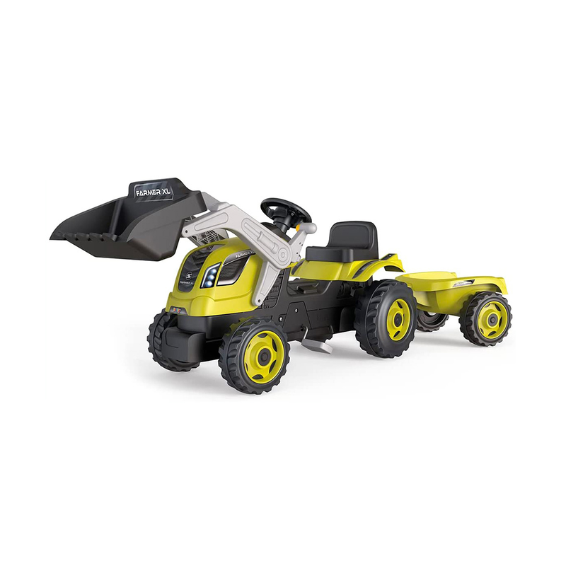 Smoby farmer max tractor and trailer, , medium-null