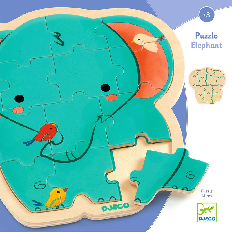Product image: Elephant wooden puzzle 9pcs, , medium-null