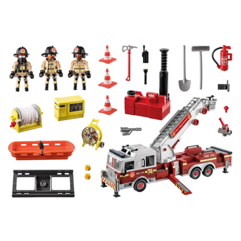 Playmobil city action - fire engine with tower ladder 5y+ (70935), , medium-null