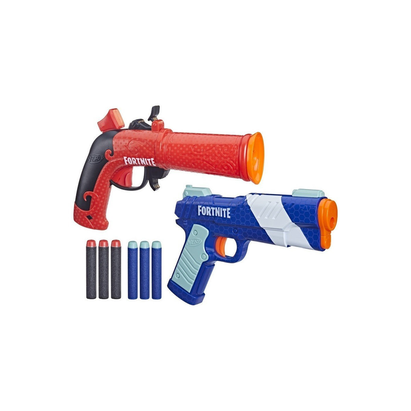 Product image: Nerf fortnite dual pack includes 2 fortnite blasters and 6 nerf elite darts, , medium-null