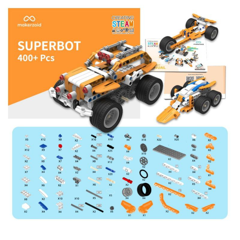 Superbot: 26-in-1 programmable stem robot kit, , medium-null
